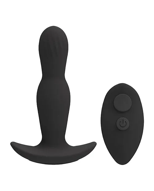 A Play Expander Rechargeable Silicone Anal Plug with Remote - Black