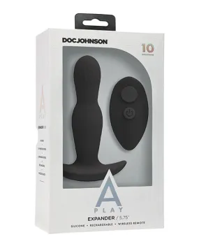 A Play Expander Rechargeable Silicone Anal Plug with Remote - Black