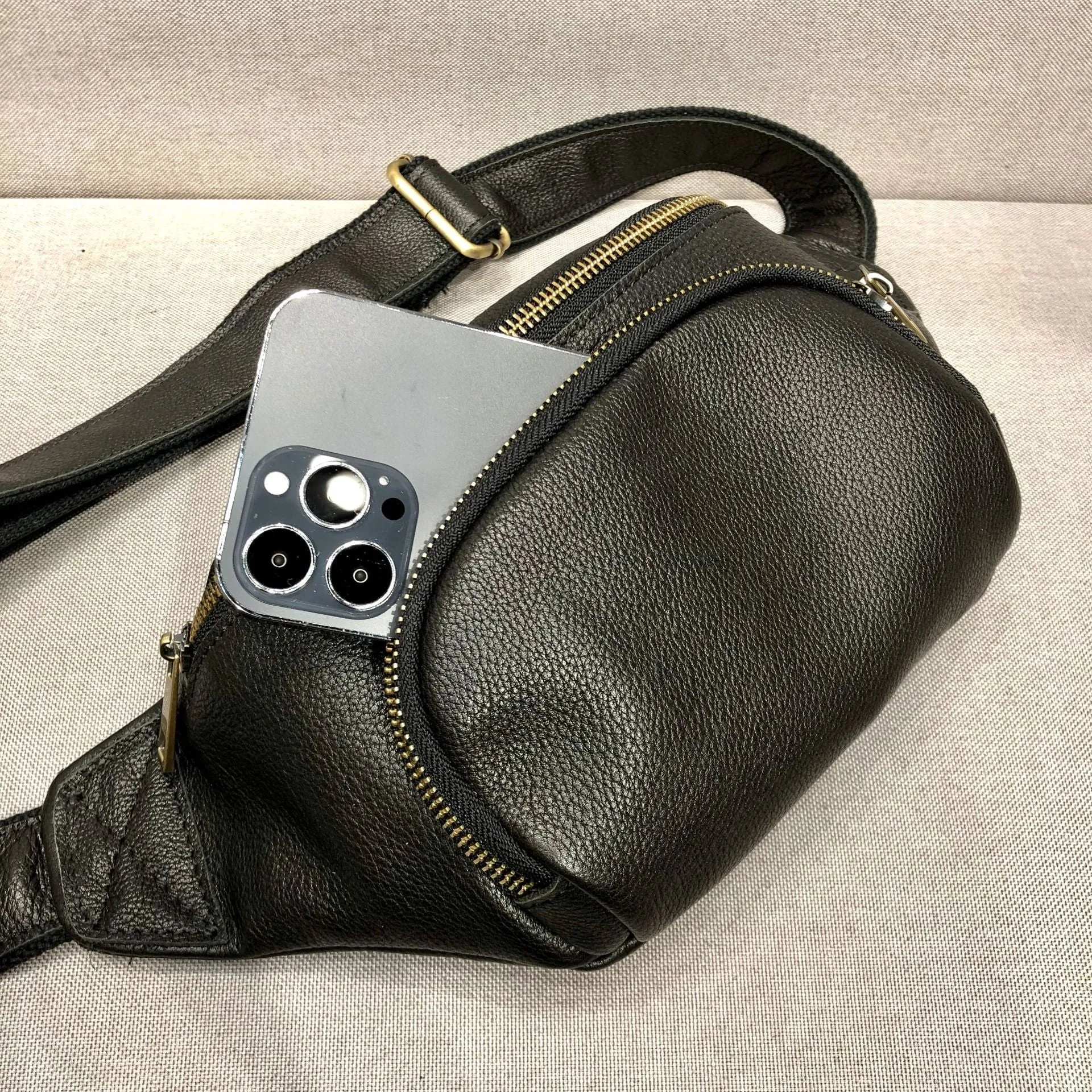 Brown Women's Leather Crossbody Sling Bag Chest Bag For Women
