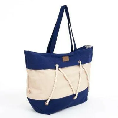 Canvas Sailor Tote Bag with Rope Detail