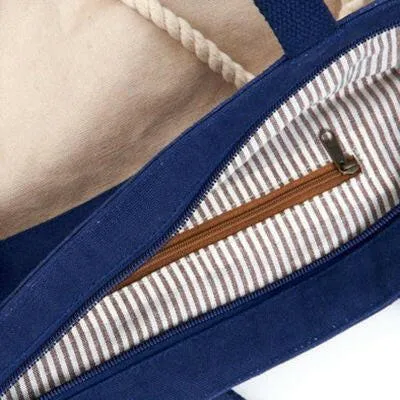 Canvas Sailor Tote Bag with Rope Detail