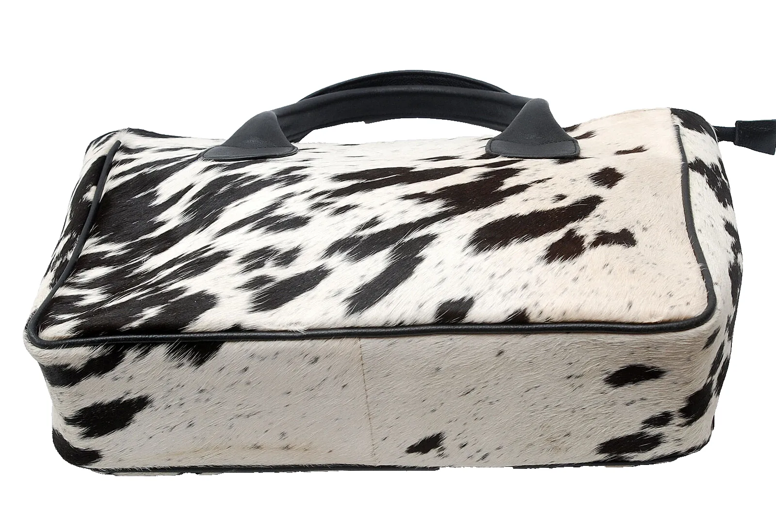 Classic Black White Hair On Cowhide Shoulder Bag