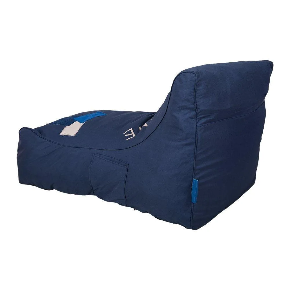 Lazy Lounger Memory Foam Sofa with Dirt-Proof Oxford Fabric&Side Pocket for Kids, Navy