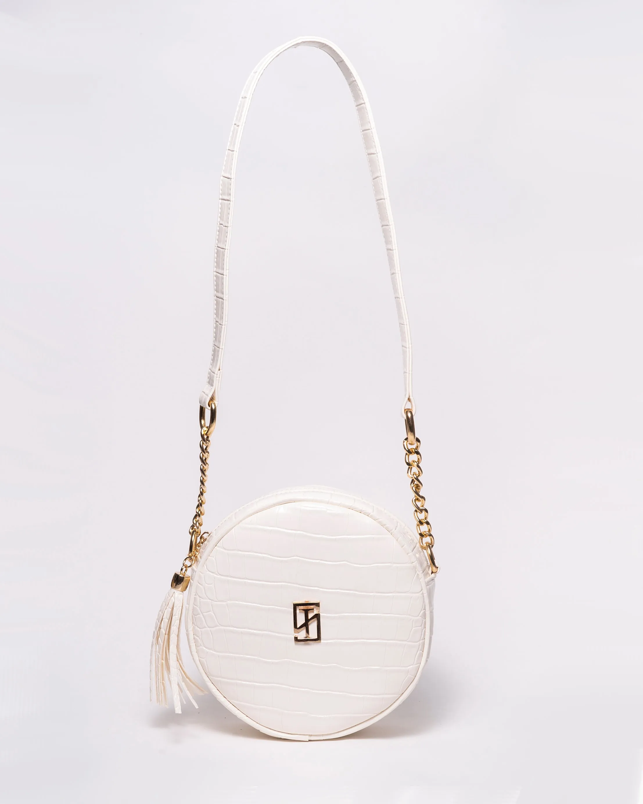 Snake Leather Round Cross Bag