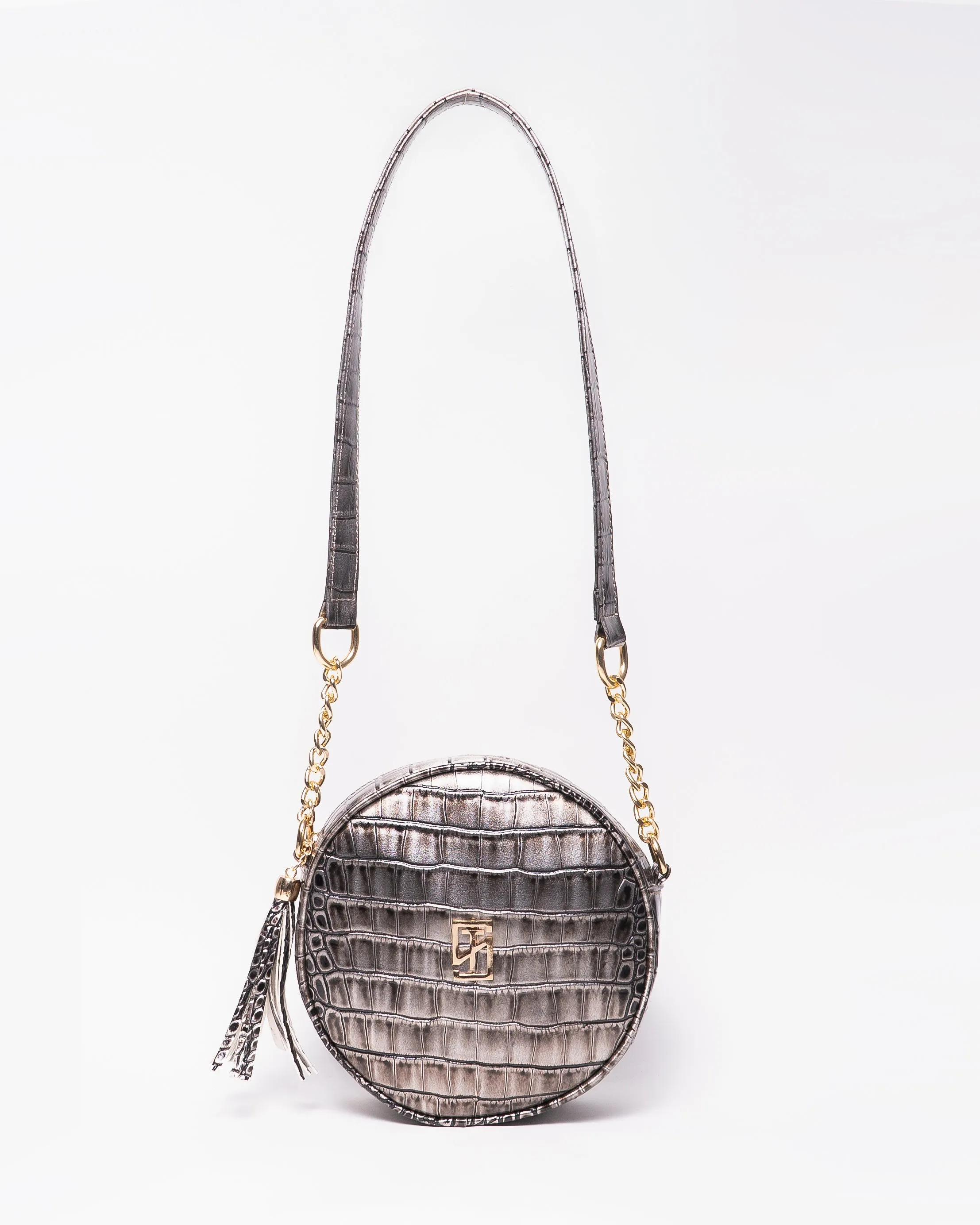 Snake Leather Round Cross Bag