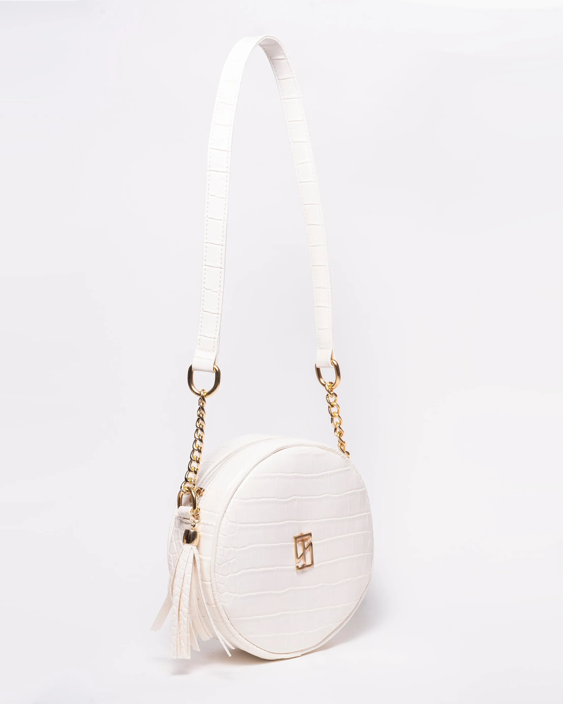Snake Leather Round Cross Bag